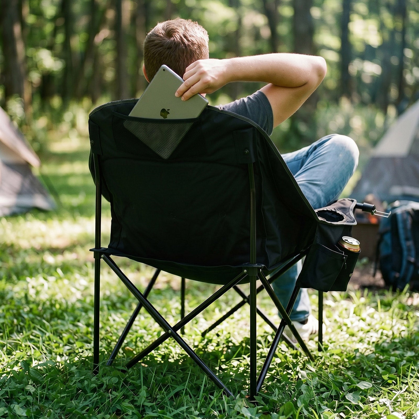 Oversized Camping Chairs, Heavy Duty Padded, Thick Headrest