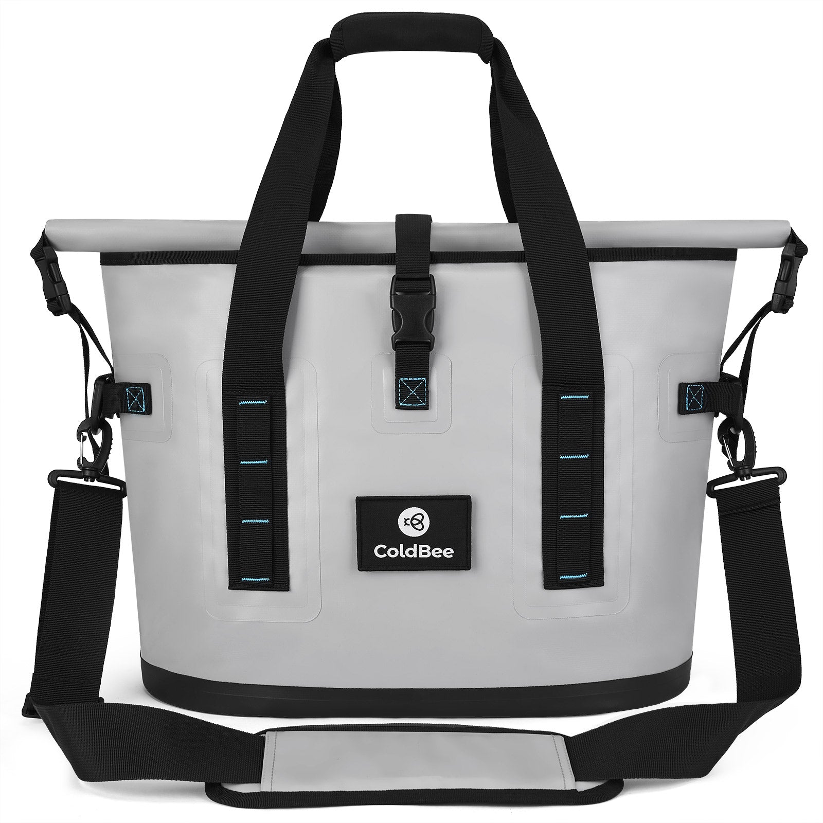 Soft Cooler Bag, Roll-Top Leak-Proof TPU, 5 Freezer Packs, Camping