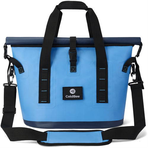 Soft Cooler Bag, Roll-Top Leak-Proof TPU, 5 Freezer Packs, Camping