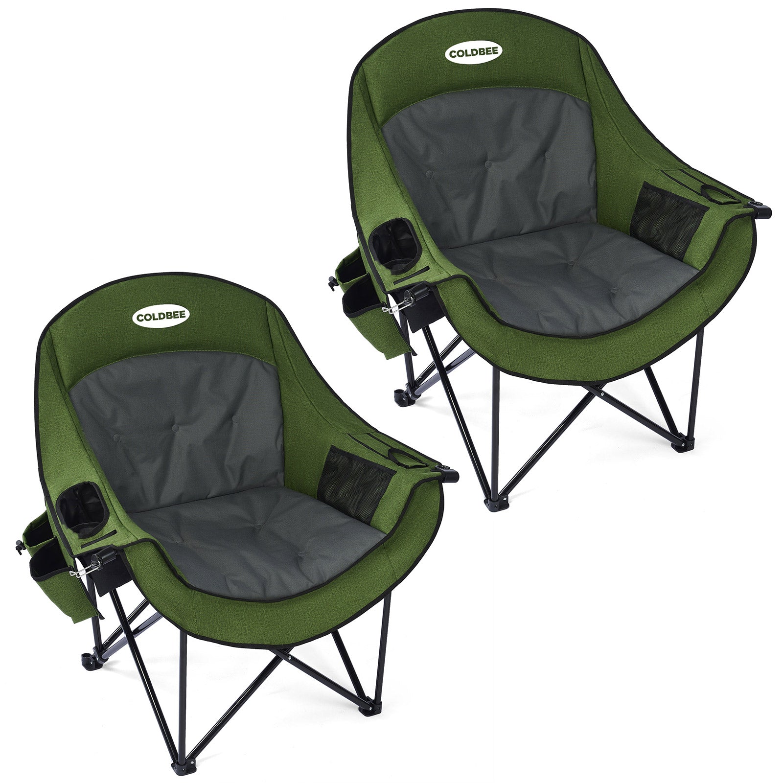 Oversized Camping Chairs, Heavy Duty Padded, Thick Headrest