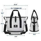 Soft Cooler Bag, Roll-Top Leak-Proof TPU, 5 Freezer Packs, Camping