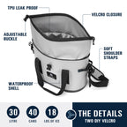 Soft Cooler Bag, Roll-Top Leak-Proof TPU, 5 Freezer Packs, Camping
