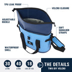 Soft Cooler Bag, Roll-Top Leak-Proof TPU, 5 Freezer Packs, Camping