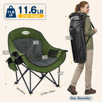 Oversized Camping Chairs, Heavy Duty Padded, Thick Headrest