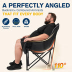 Oversized Camping Chairs, Heavy Duty Padded, Thick Headrest