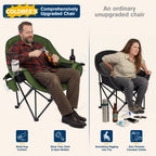 Oversized Camping Chairs, Heavy Duty Padded, Thick Headrest