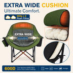 Oversized Camping Chairs, Heavy Duty Padded, Thick Headrest