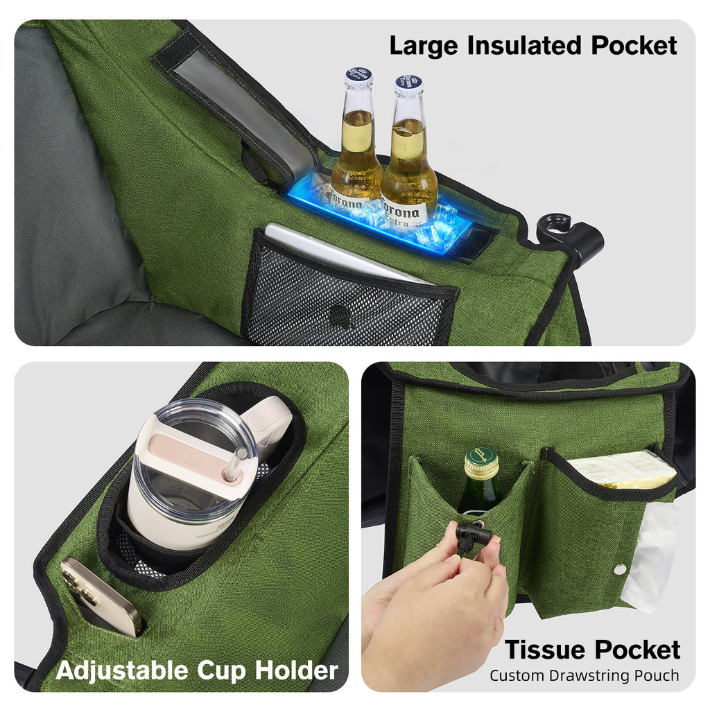 Oversized Camping Chairs, Heavy Duty Padded, Thick Headrest
